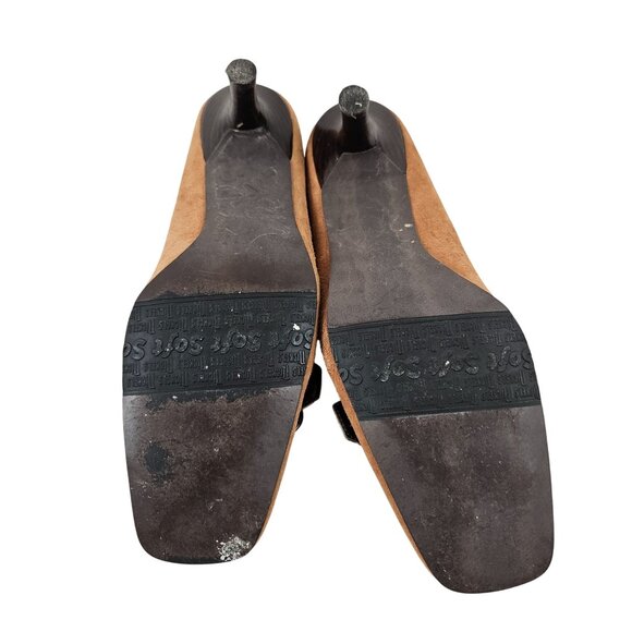 Nickels Heels Womens Size 8.5 M Brown Leopard Print Suede Buckle Accent - Picture 9 of 10